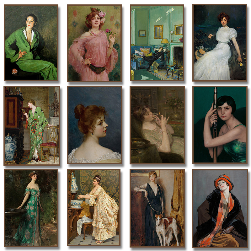 Vintage Fashion Wall Art - Renaissance Women Portrait Poster Vintage Victorian