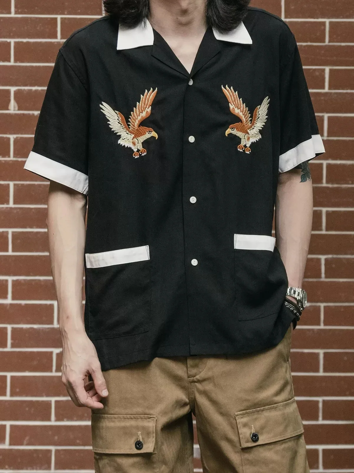 Non Stock Old Fashioned Embroi - Bowling Shirt Camp recension och pris