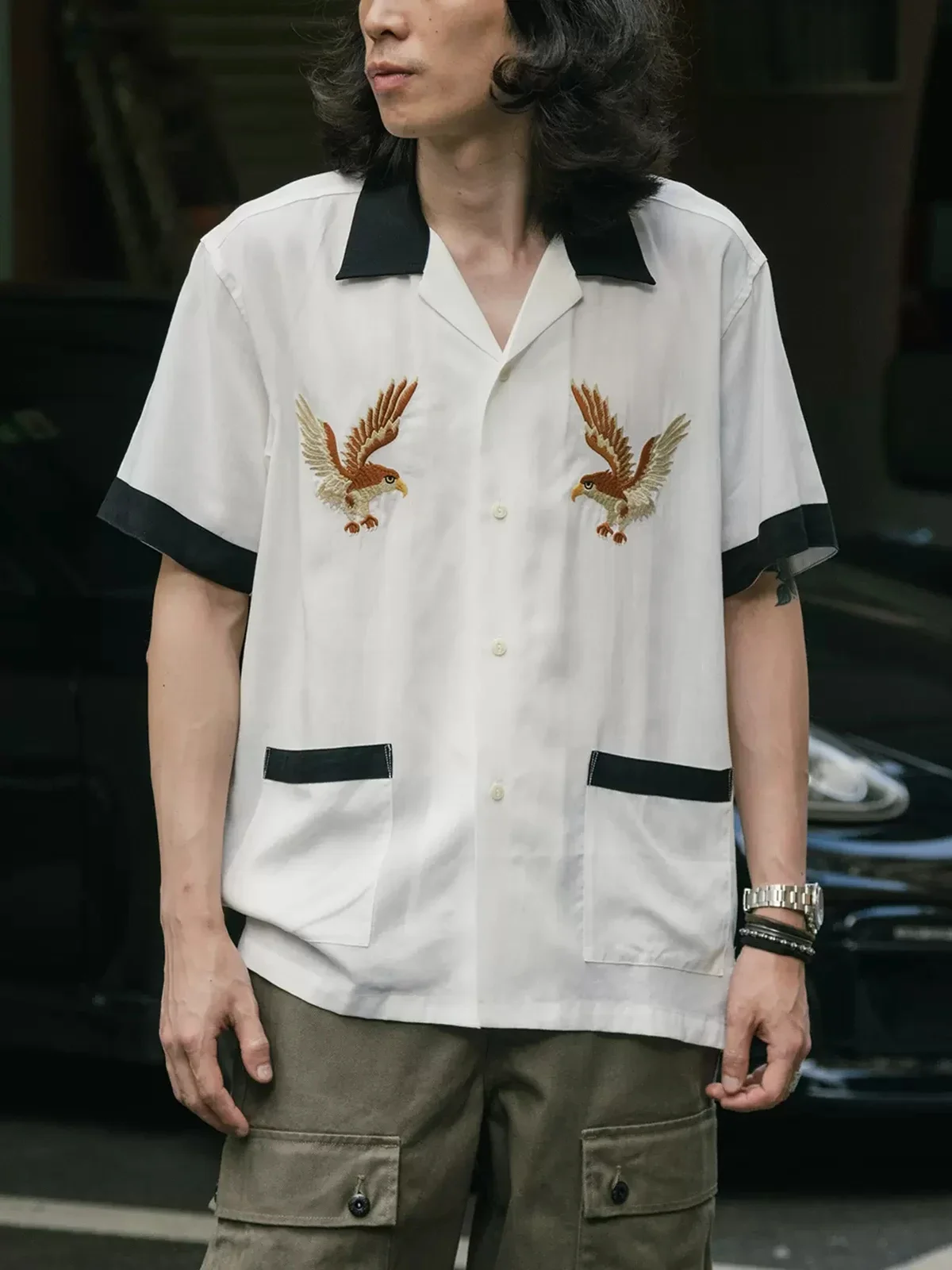 Non Stock Old Fashioned Embroi - Bowling Shirt Camp recension och pris