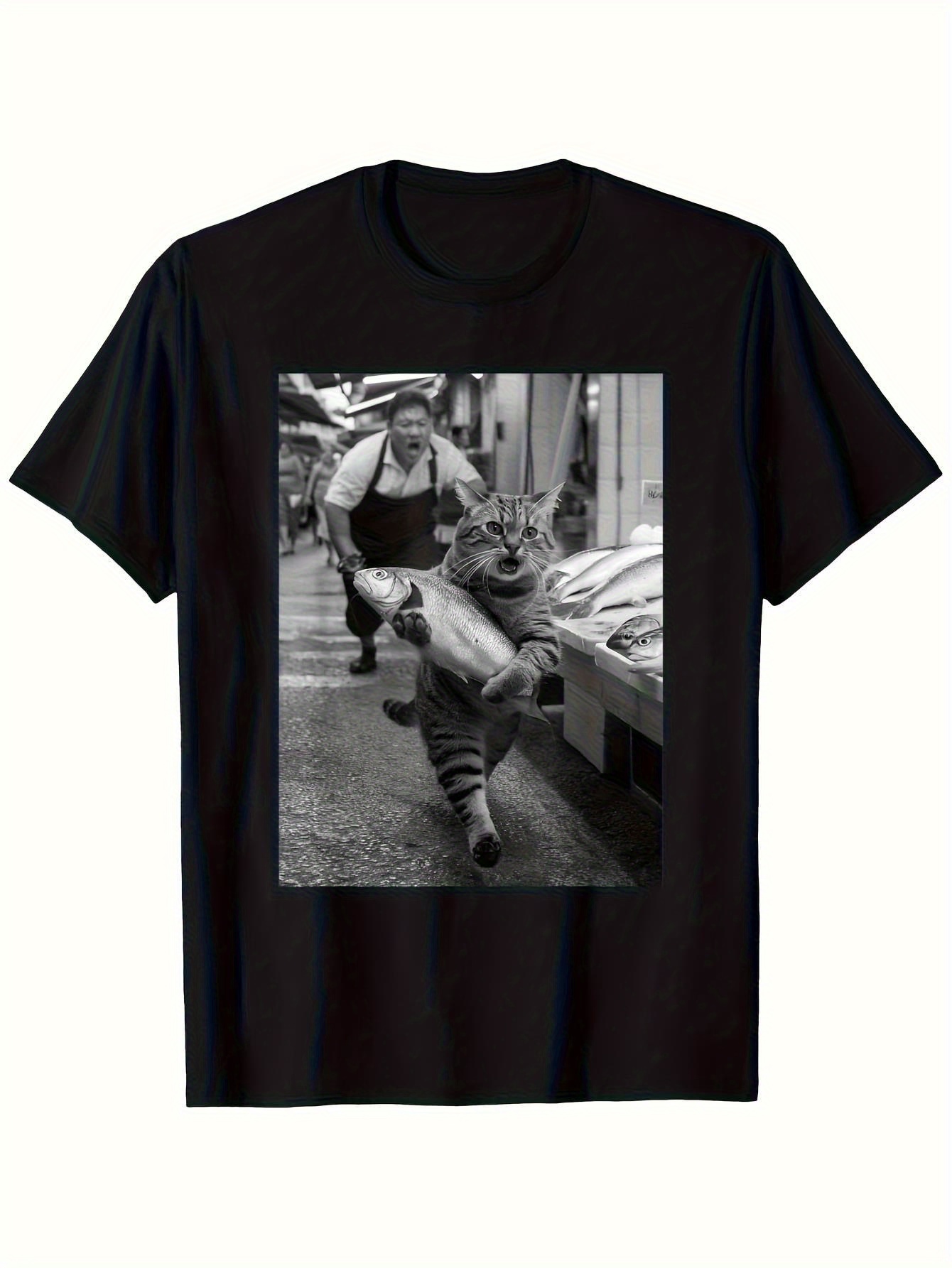Funny Cat Steals Fish Market G - Vintage Fashion Market recension och pris