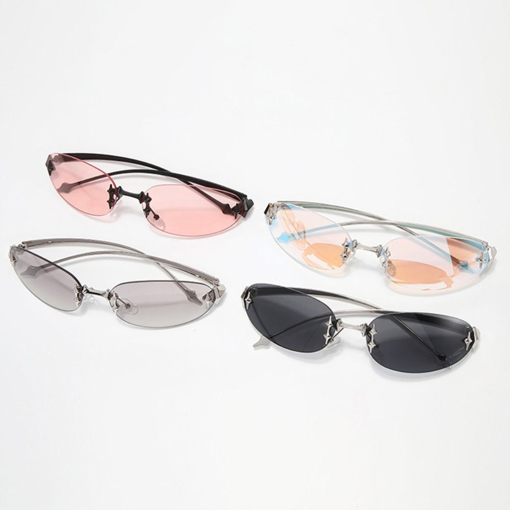 Y2K Style Frameless Sunglasses - Vintage Fashion Trends recension och pris
