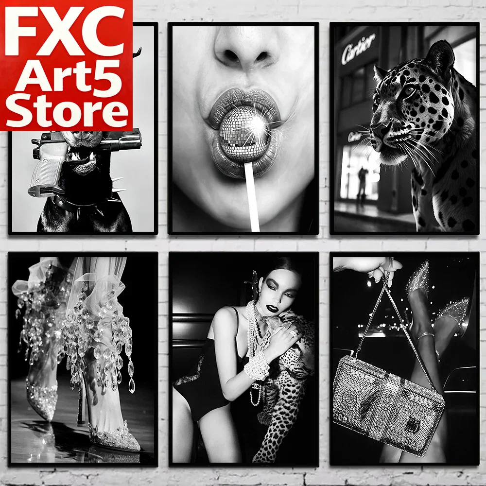 1PC Frameless Black & White Fa - Vintage Fashion Photography recension och pris