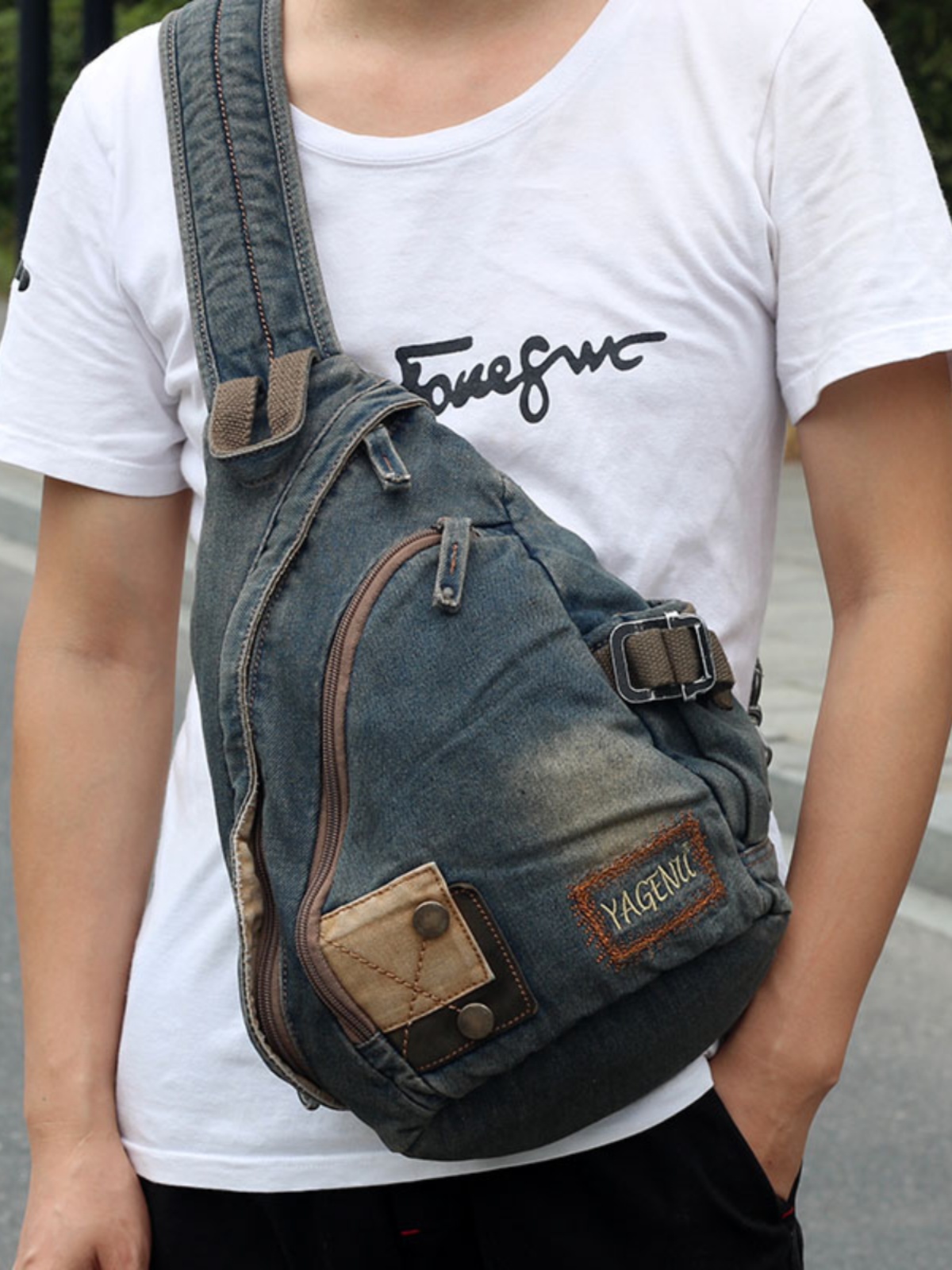 Retro Denim Crossbody Bag Unis - Retro Vintage Korean Fashion recension och pris