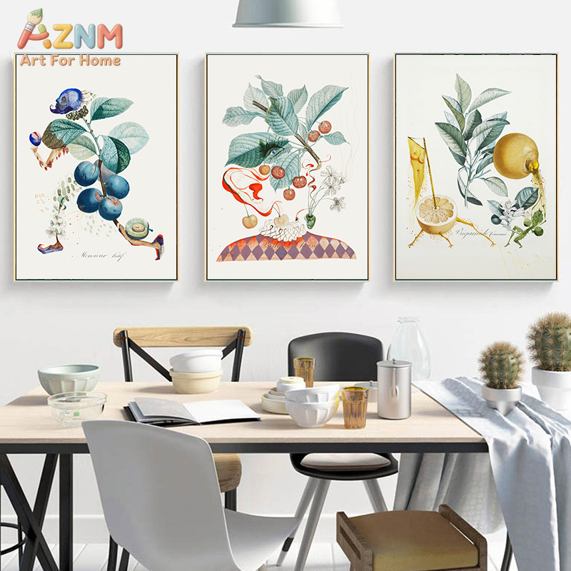 AZNM Surreal Botanical Fruit F - Vintage Fashion Wall Art recension och pris