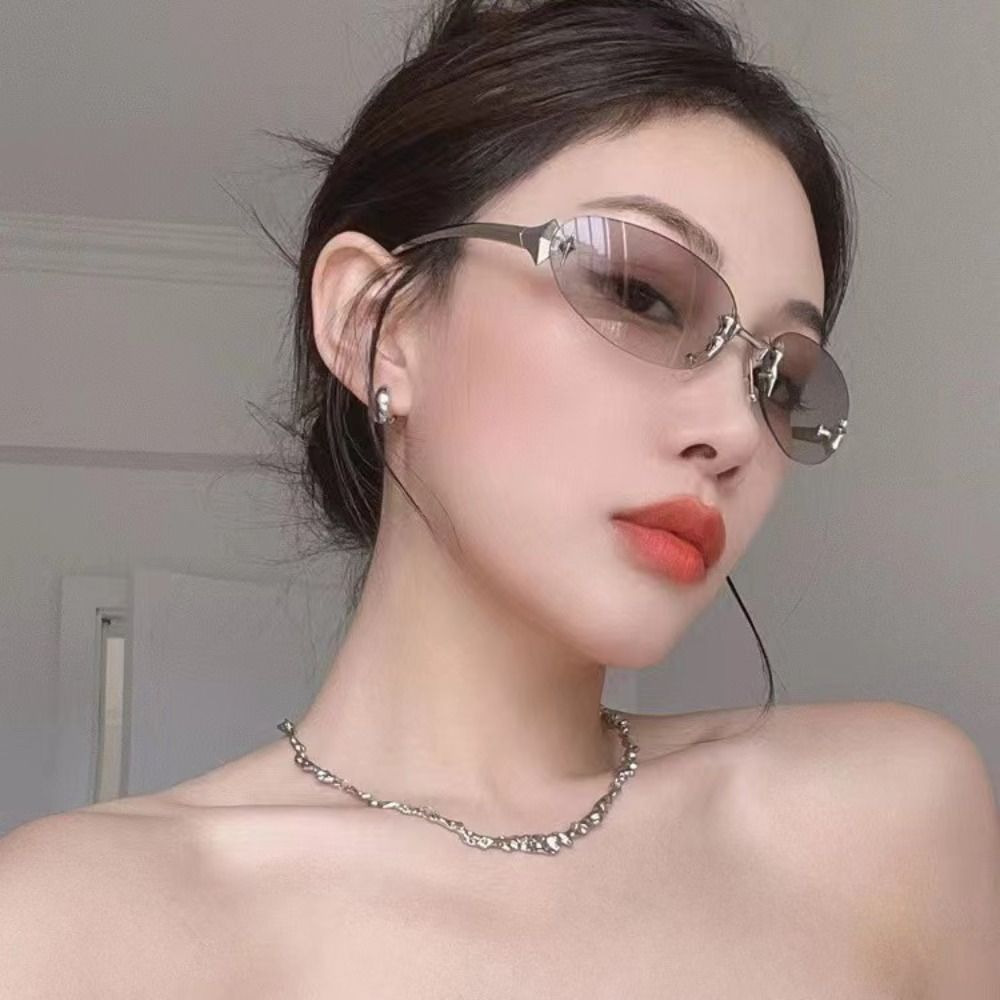 Y2K Style Frameless Sunglasses - Vintage Fashion Trends recension och pris