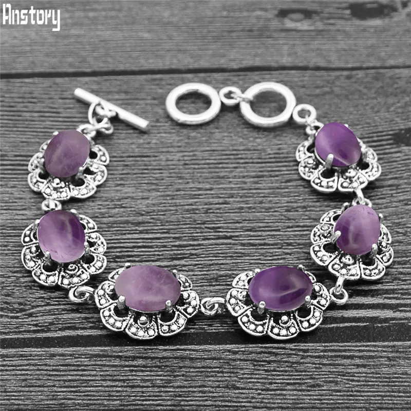 Oval Amethysts Bracelet Plum F - Vintage Fashion Looks recension och pris