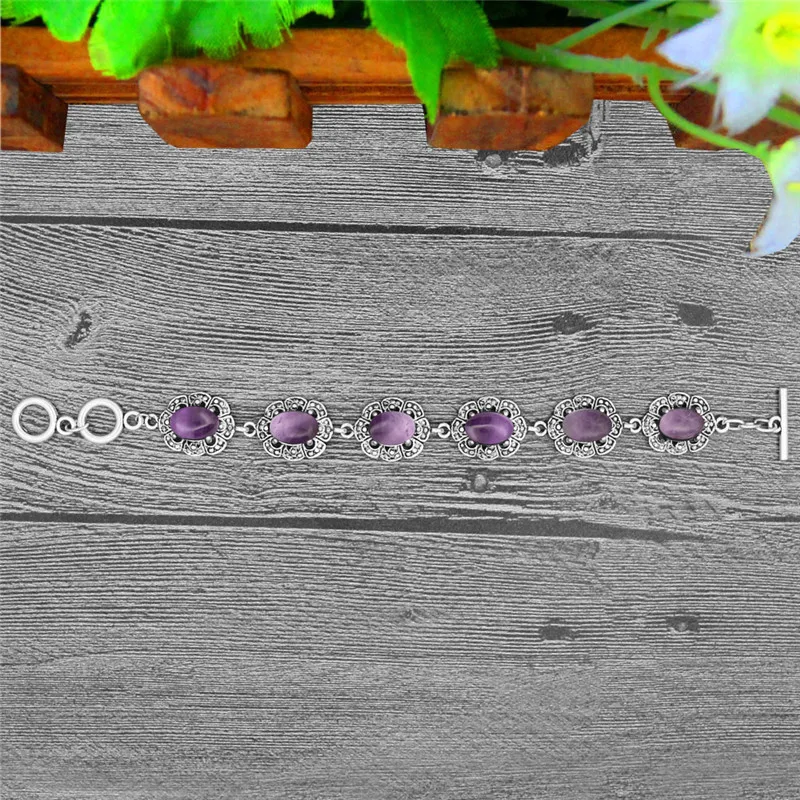 Oval Amethysts Bracelet Plum F - Vintage Fashion Looks recension och pris