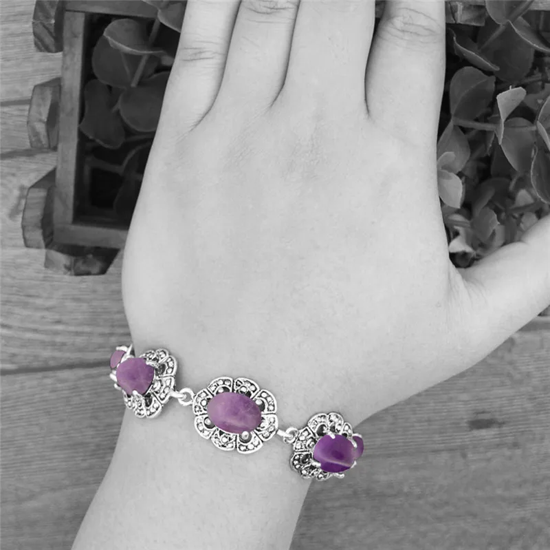Oval Amethysts Bracelet Plum F - Vintage Fashion Looks recension och pris