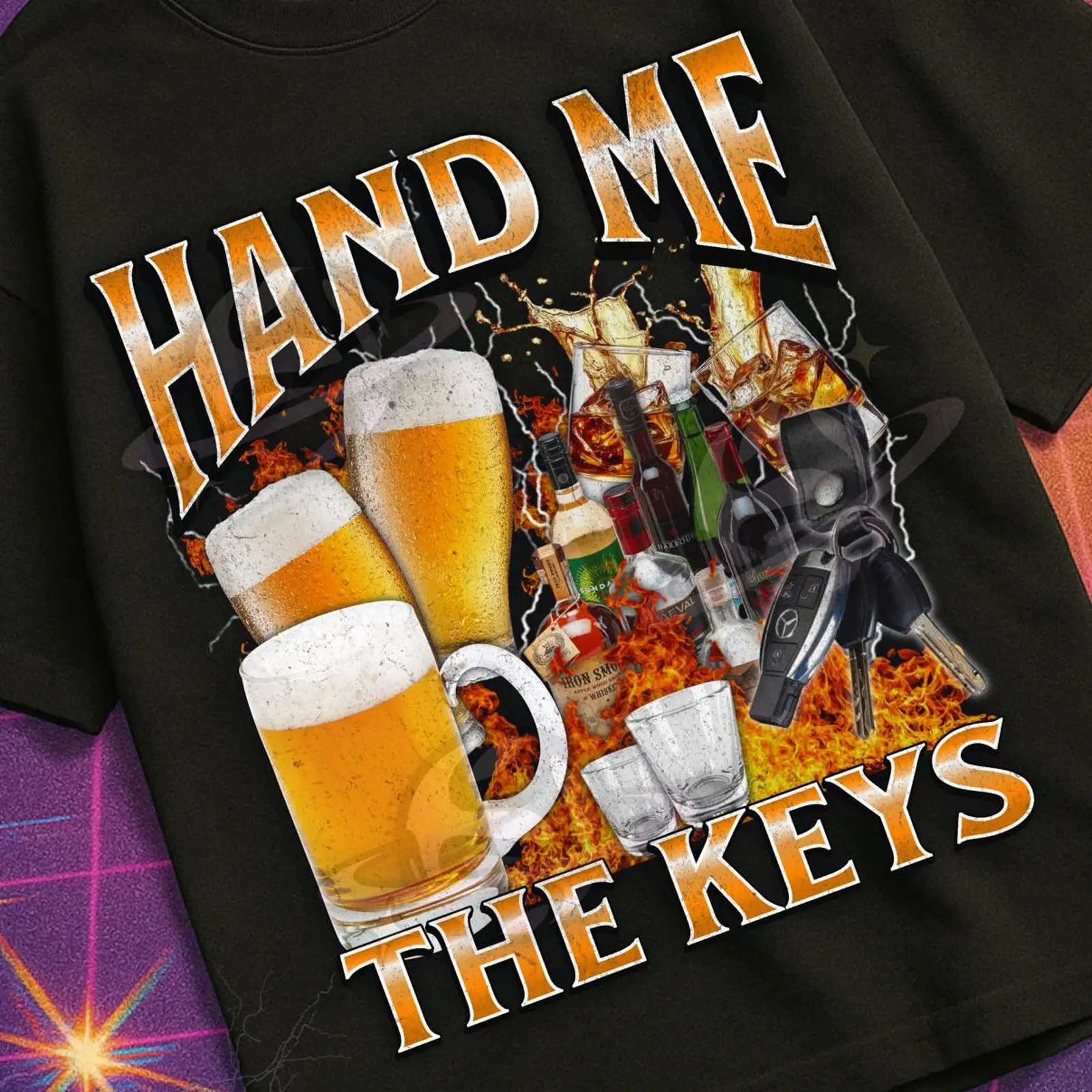 Hand Me The Keys Funny Alcohol - Vintage Fashion Gen Z recension och pris