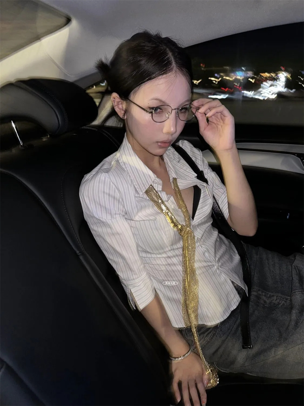 Striped Shirt Women Casual Str - Retro Vintage Korean Fashion recension och pris