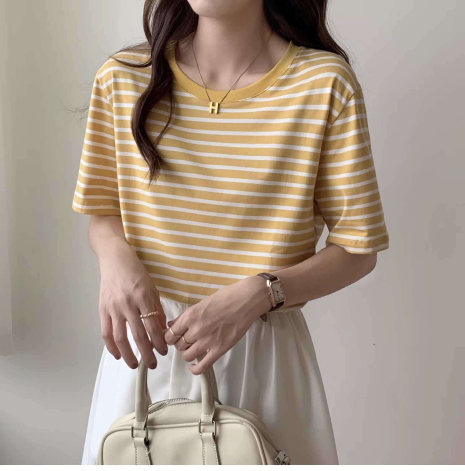 Vintage Striped T-shirt Women  - Retro Vintage Korean Fashion recension och pris