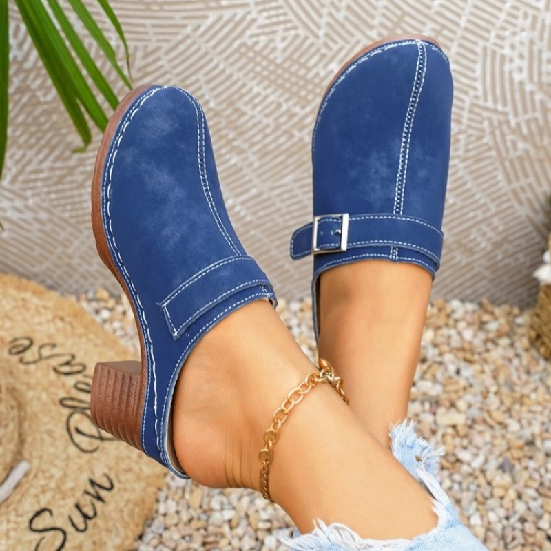Women's Slip-On Mules Block He - Vintage Fashion Designers recension och pris