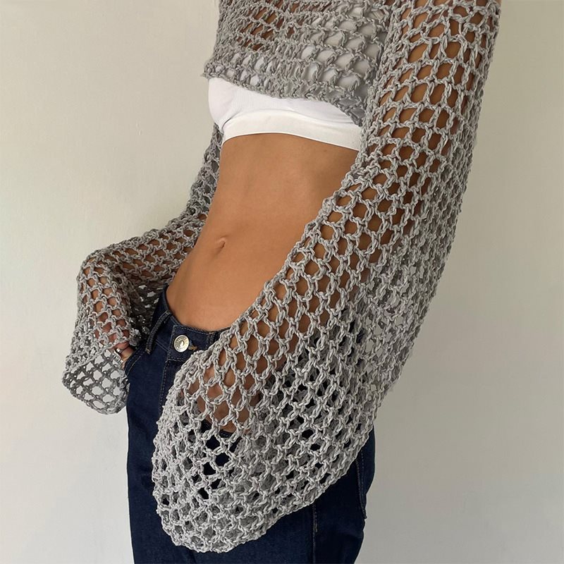Long Sleeve Crochet Crop Top S - Crochet Top Boho recension och pris
