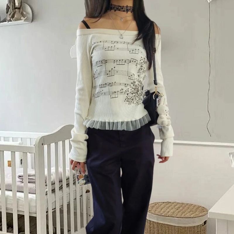 Autumn Y2K Harajuku Retro T-Sh - Retro Vintage Korean Fashion recension och pris