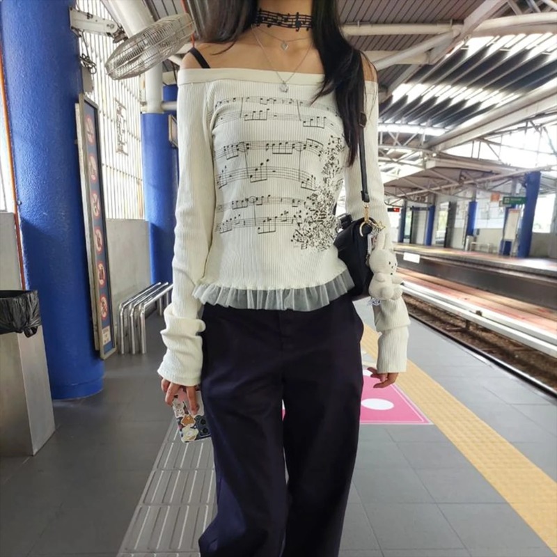 Autumn Y2K Harajuku Retro T-Sh - Retro Vintage Korean Fashion recension och pris