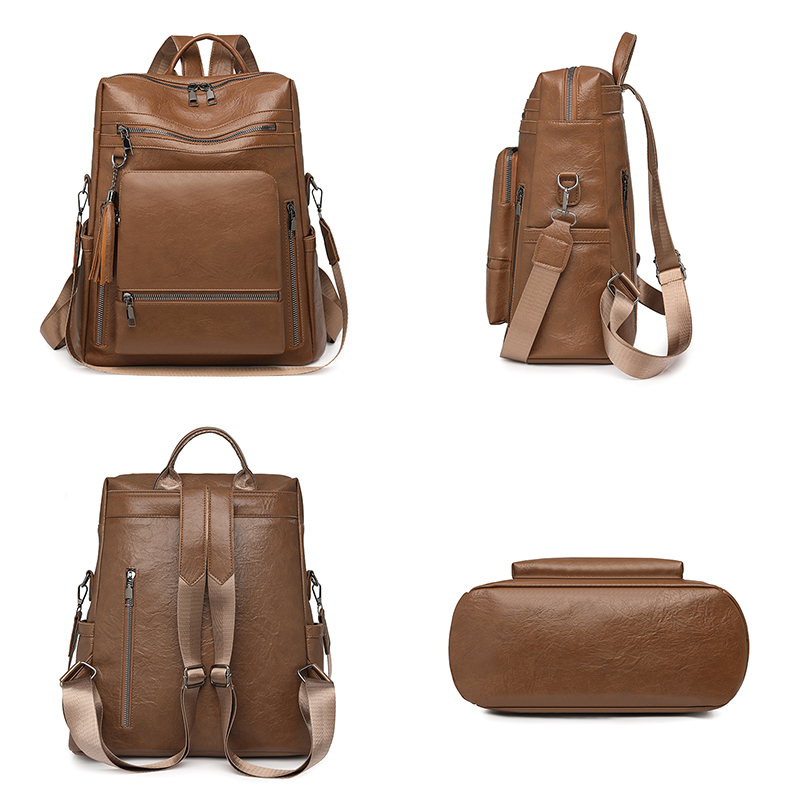 Vintage Leather Look Backpack  - Vintage Fashion Looks recension och pris
