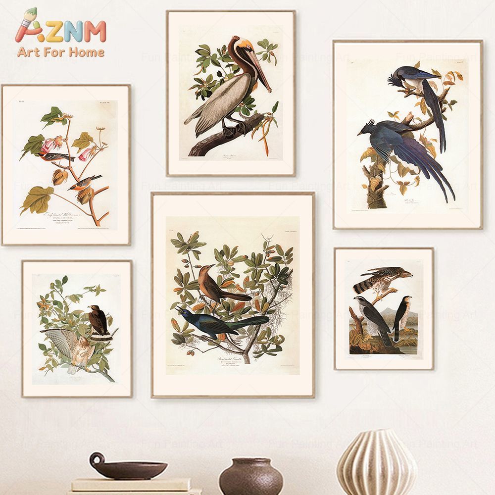 AZNM Vintage Audubon Bird Canv - Vintage Fashion Wall Art recension och pris
