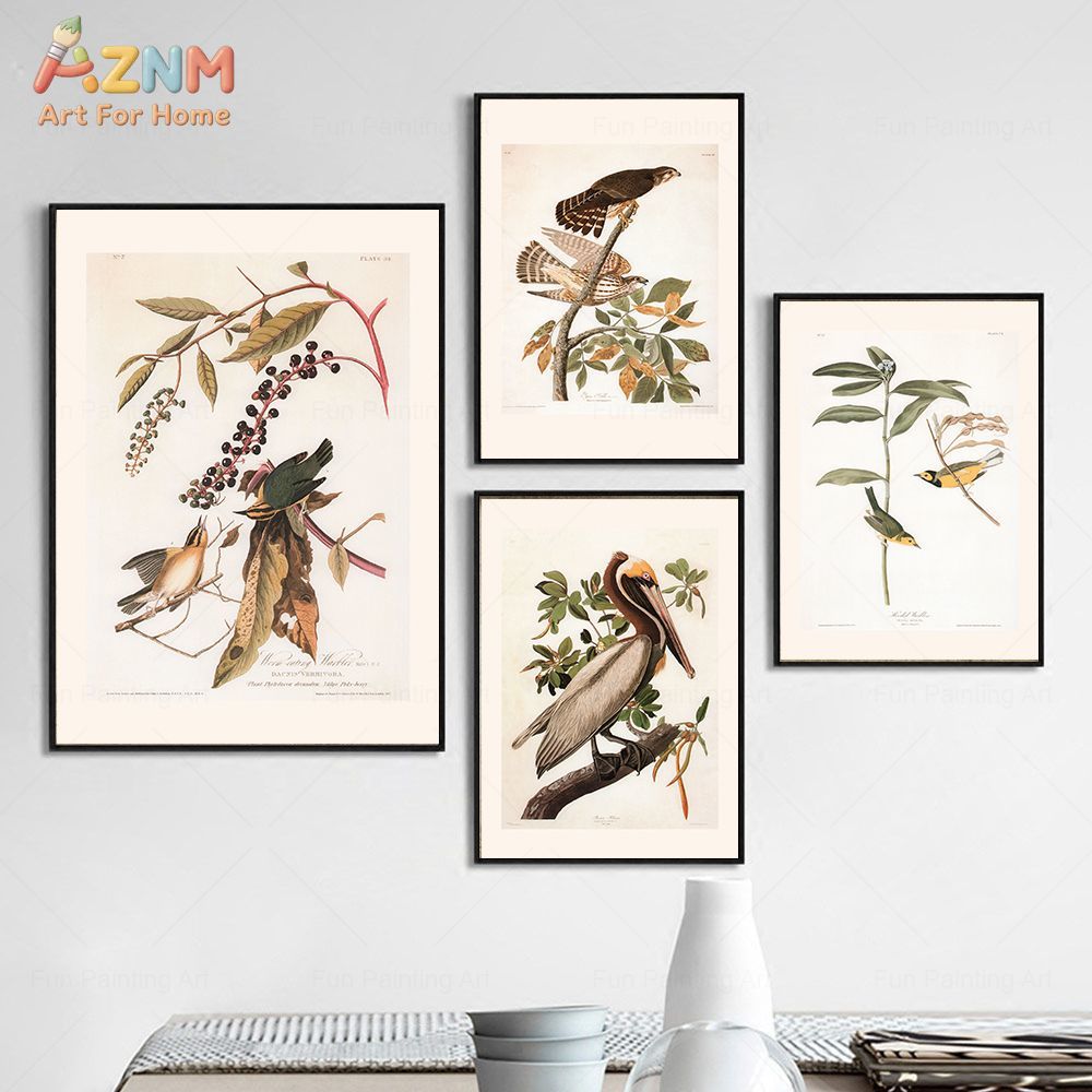 AZNM Vintage Audubon Bird Canv - Vintage Fashion Wall Art recension och pris