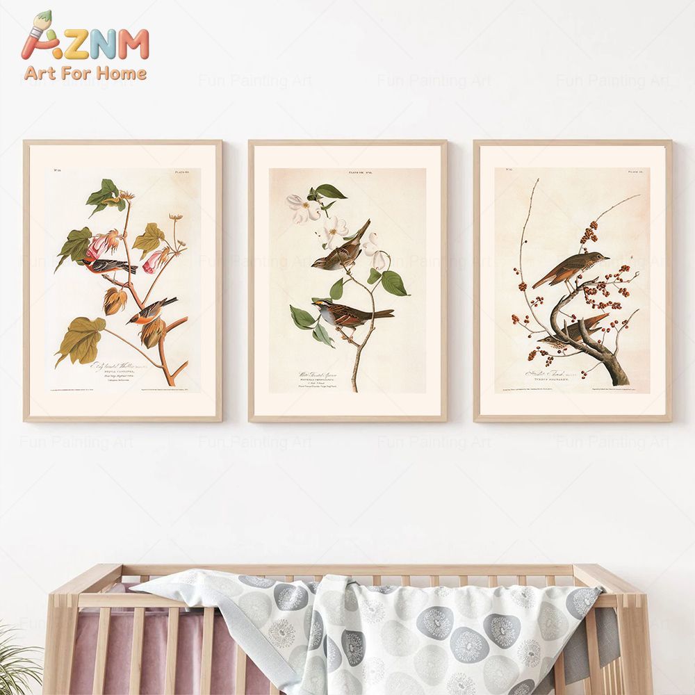 AZNM Vintage Audubon Bird Canv - Vintage Fashion Wall Art recension och pris