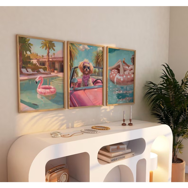 Vintage Girly Summer Pool Part - Vintage Fashion Wall Art recension och pris