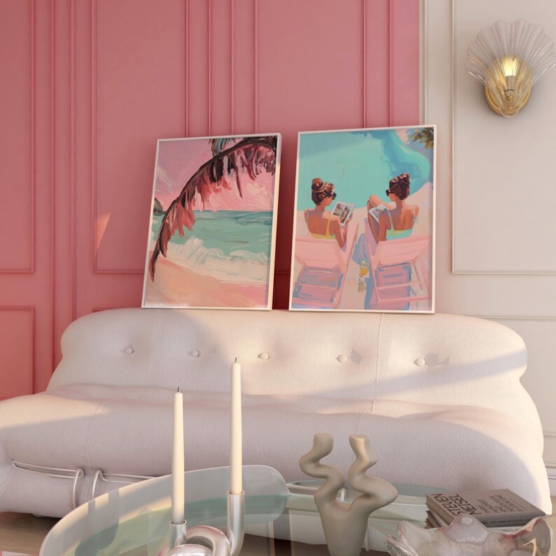 Vintage Girly Summer Pool Part - Vintage Fashion Wall Art recension och pris
