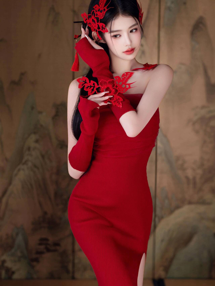 New 2026 Red Vintage Style  Pr - Vintage Fashion Photography recension och pris