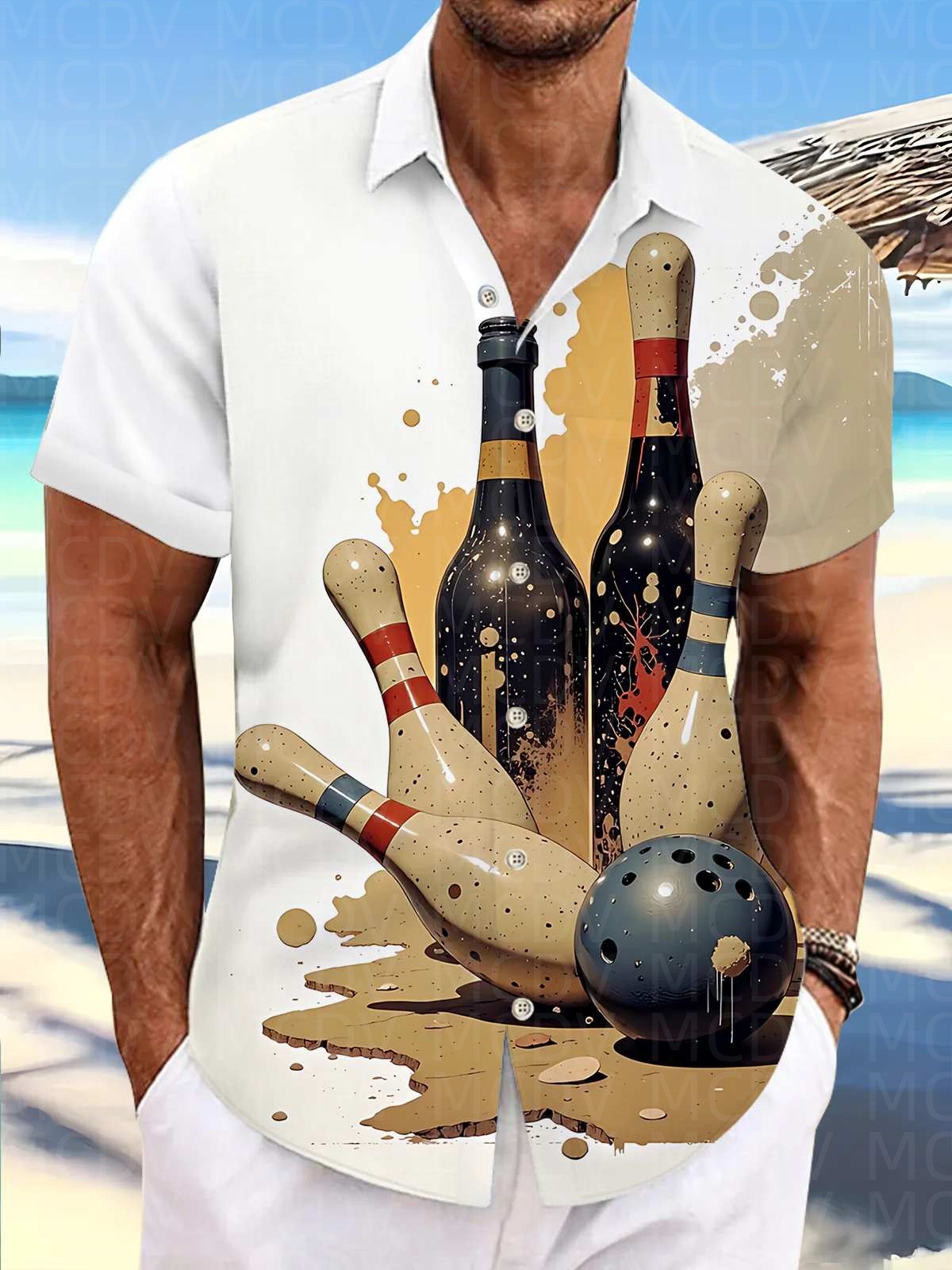 Bowling Pattern Men's Hawaiian - Bowling Shirt Camp recension och pris