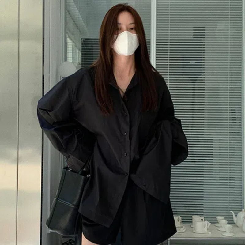 Spring Black Loose Shirt Tops  - Vintage Fashion Trends recension och pris