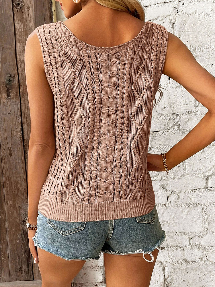 Beige Crochet Knit Vest for Wo - Crochet Top Boho recension och pris